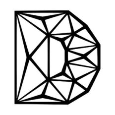 Letter D low poly