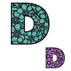 Floral Alphabet - Letter D