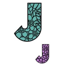 Floral Alphabet - Letter J