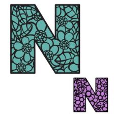 Floral Alphabet - Letter N