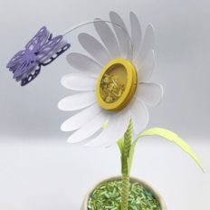 Daisy Flower Shaker and Butterfly Mobile - Cynthia Braga