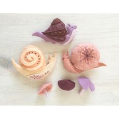 Snails and mini mushrooms felt sewing pattern