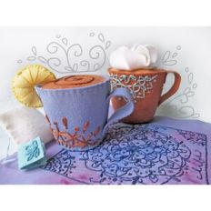 Coffee and Tea cups felt sewing pattern