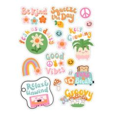 Retro Good Vibes Sticker Set