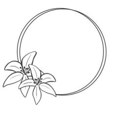 Simple Lilies Round Monogram Frame