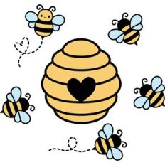Beehive and bees