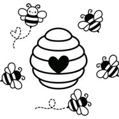 Beehive and bees