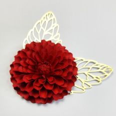 DAHLIA FLOWER WITH FOLIAGE