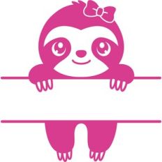Sloth Girl Name Frame