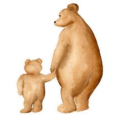 Parent and Child Bears Holding Hands Print and Cut