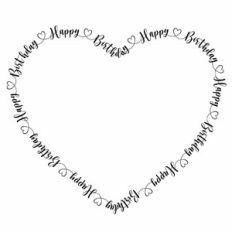 Happy Birthday Heart Word Frame
