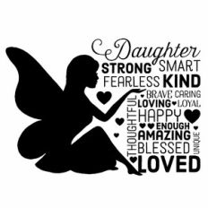 Daughter Fairy Word Art Wall Art Subway Art