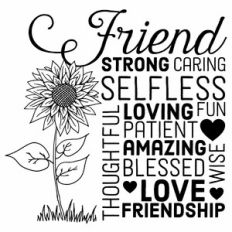 Friend Sunflower Wall Art Word Art Subway Art