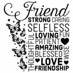 Friend Butterflies Word Art Wall Art Subway Art