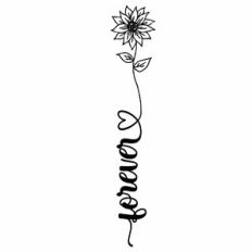 Forever Sunflower Heart Vertical Word