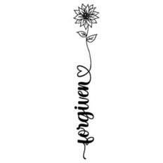 Forgiven Sunflower Heart Vertical Word