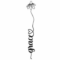Grace Daisy Heart Vertical Word