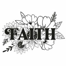 Faith Illustrated Floral Word