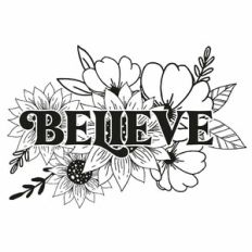 Believe Illustrated Floral Word