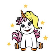 Unicorn with a hat
