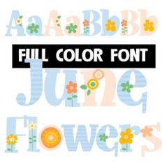 June Flowers Color Font
