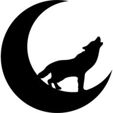 wolf howling at the moon silhouette