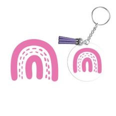 Round Circle Rainbow Pattern, Keychain Patterns