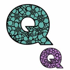 Floral Alphabet - Letter Q