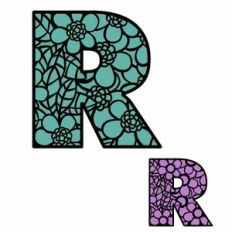 Floral Alphabet - Letter R