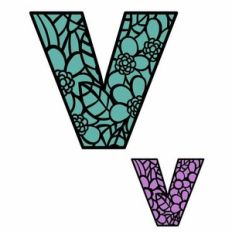 Floral Alphabet - Letter V