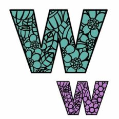 Floral Alphabet - Letter W
