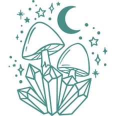 mushroom with crystals
