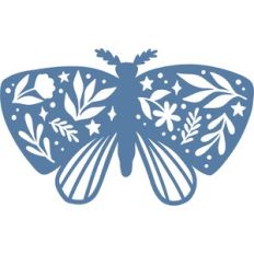 moth with stars and leaves