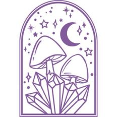 mushroom with crystals