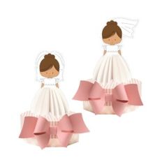 Girl medium brown hair First Communion