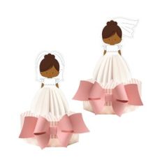 Girl very brown hair First Communion