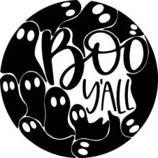 Boo Y'all - Round Ghost Design