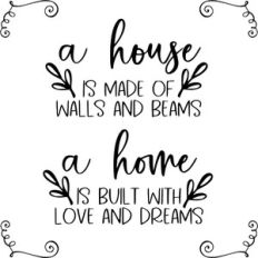 A House Is Made Of Walls And Beams A Home Is Built With Love And Dream