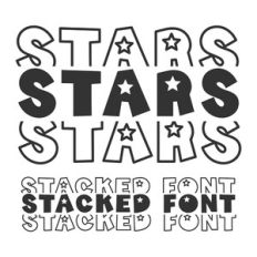 BFC Stars Stacked 4th of July Font