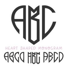 BFC Heart Monogram Font