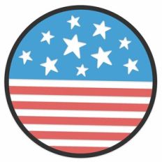 Layered Stars Stripes American Flag Round Frame