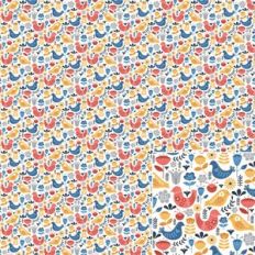Scandi Inspired Folk Art Floral Printable Background