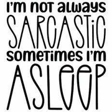 I'm Not Always Sarcastic Sometimes I'm Asleep Quote