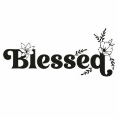 Blessed Illustrated Floral Word
