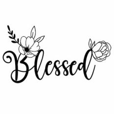 Blessed Illustrated Floral Word