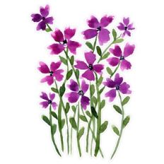 Mauve Watercolor Wildflowers Print and Cut