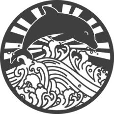 Dolphin with Beach Waves