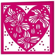 Flowering Clematis Cutout Heart Card