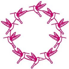 Hummingbird Circle Garland Frame Border