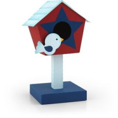 3D Birdhouse With Stand Patriotic